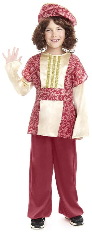 Disfraz de Paje del Rey Gaspar Rojo para Niño Pajes Reales Partilandia